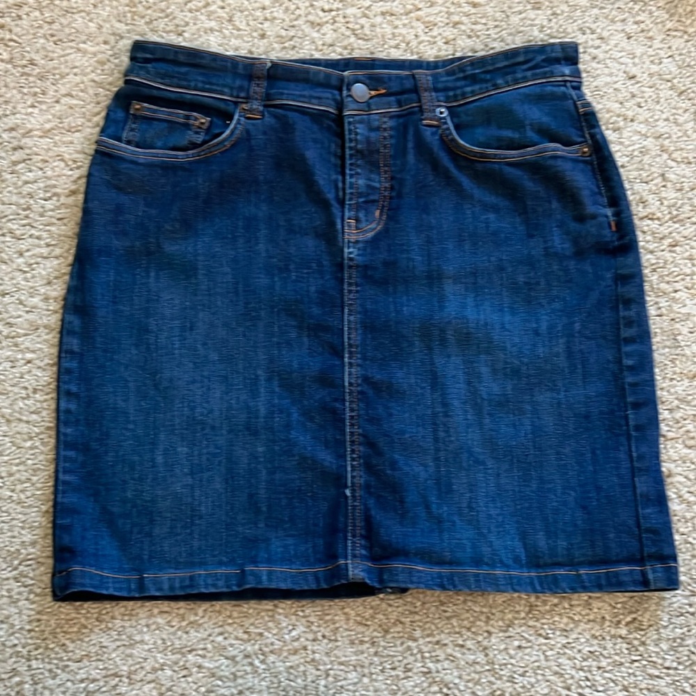 Garnet Hill Denim Pencil Skirt